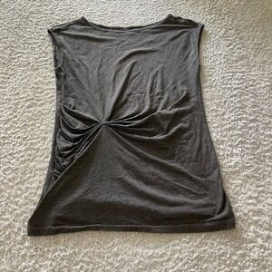 Loft Ann Taylor Gray Pima Cotton Modal Side Knot Twist Sleeveless Top Small